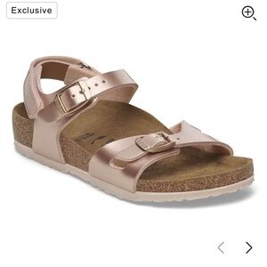Birkenstock Rose Gold Copper Rio AS Kids Metallic Sandals size 29